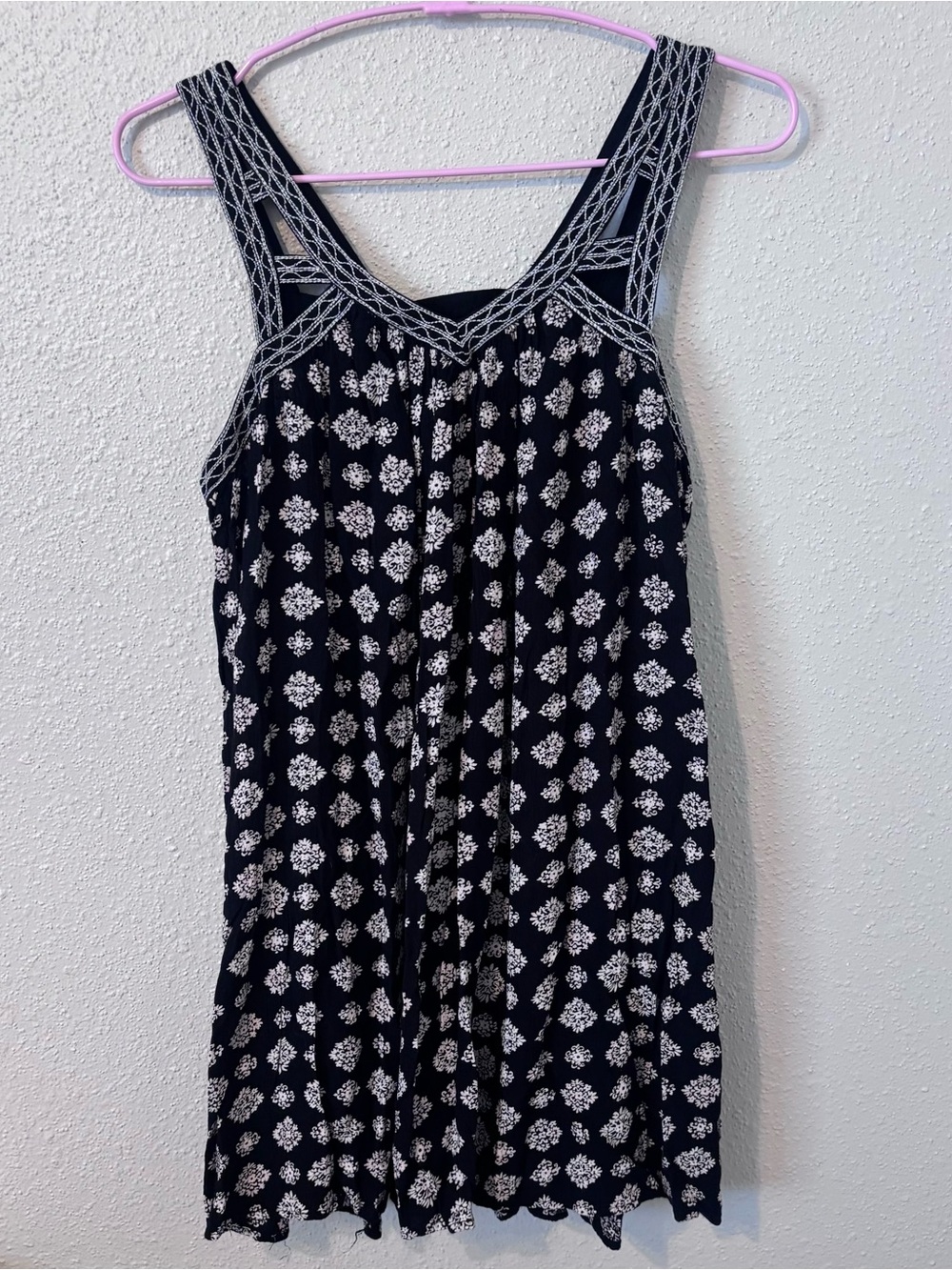 American Eagle Outfitters Black Mini Dress with White Print